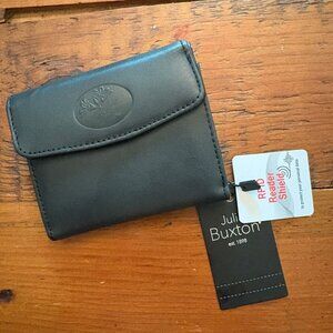 Julia Buxton Women's Heiress Pick-Me-Up Mini-Trifold Wallet: Black: NWT